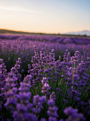 Fototapeta premium Purple lavender flower sea romantic scenery