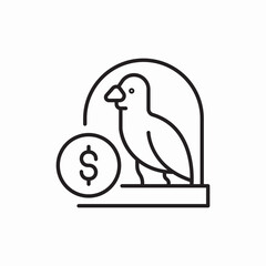 parrot in a cage icon vector sign