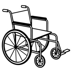 Fototapeta premium A black and white illustration of a wheelchair representing mobility and independence for people with disabilities.