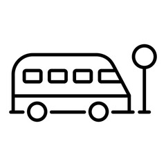 school bus line icon