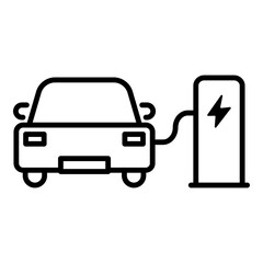 electric vehicle charing line icon