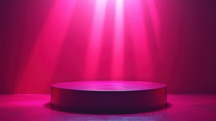 Pink Spotlight on Cylindrical Pedestal - Product Display Background