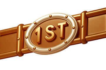  1st text rendering isolated on white background PNG. GENERATIVE AI