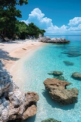 Fototapeta premium Tropical Beach Cove Sunlight