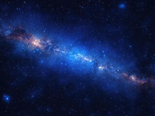 Fototapeta premium Stunning View of the Milky Way Galaxy in the Night Sky with Nebula Clouds and Glowing Starlight