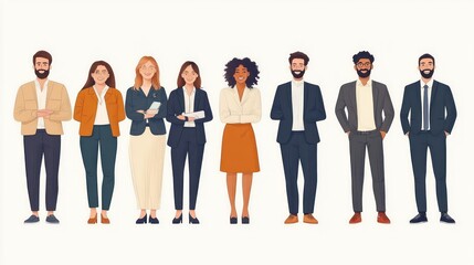 Diverse Business Team of Professionals Collaborating in an Office Setting