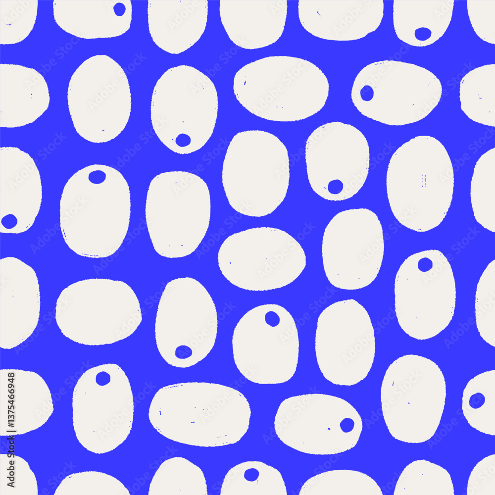 Poster Abstract pattern, seamless texture. Creative doodle background design, endless repeating print with irregular shapes. Flat vector illustration for textile, fabric, decoration and paper wrapping