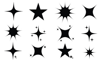 Twinkle star icon. vector icon, abstract cool shine effect. Star icon group. Vector illustration.