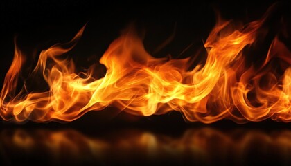 Fototapeta premium Abstract Fiery Flames Against Black Background