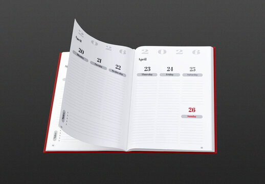Daily calendar planner for 2026 template
