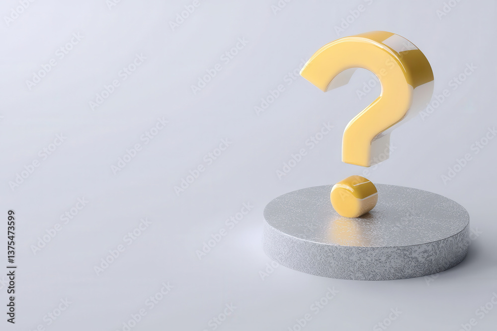 Poster minimalistic 3d question mark with soft glow effect