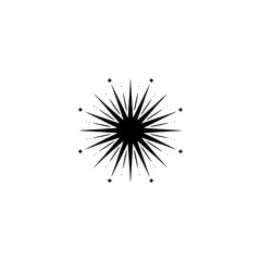 Obraz premium Black Starburst Icon on White: Minimalist Design Element