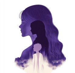 Emotional Entrapment of a Woman with Child Symbolizing Childhood Trauma and Psychological Impact