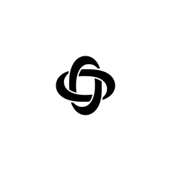 Interlocked Rings Logo: Minimalist Abstract Geometric Design on White