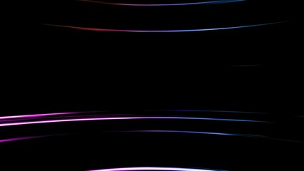 Colorful light trails creating a futuristic design on a black background © Evgeny