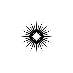 Obraz premium Minimalist Black Starburst Icon on White Background