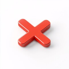 Fototapeta premium The 'X' Mark: A vibrant, red 'X' symbol, signifying rejection or error, is centrally displayed against a simple background, making it versatile for multiple uses.