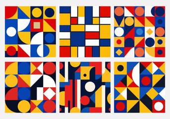 Colorful Seamless Geometric Pattern Design with Retro and Vintage Style