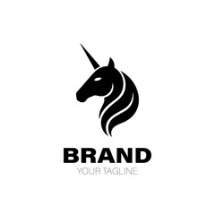 Unicorn Logo. Unicorn Logo Design. Unicorn Logo Brand. Unicorn Logo Vector Design Isolated on White Background