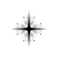 Abstract Starburst Graphic Design, Celestial, Minimalist, Decorative Element