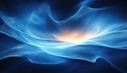 Futuristic Technology Abstract Background with Blue Energy Waves and Light Patterns