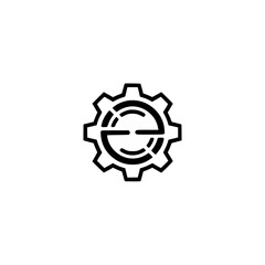 Modern Tech Gear Logo Design: Black & White, Abstract, Clean
