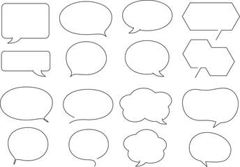 Obraz premium 吹き出し 均等な細い線