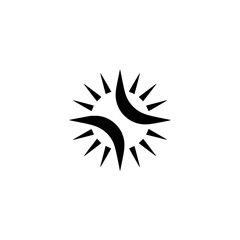 Minimalist Sunburst Logo on White Background