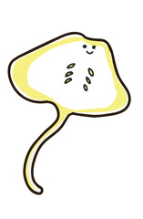 ゆるくてかわいいエイのイラスト