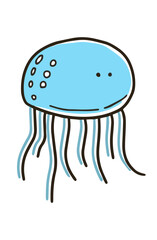 ゆるくてかわいいクラゲのイラスト