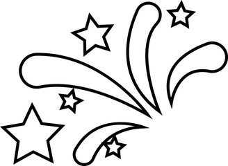 Fireworks. symbols of firecracker icons for Anniversary, New year, Celebrate, Festival. Flat design, Glamour, shining template, Premium Quality Designs Elements, isolated on transparent background,