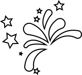 Fireworks. symbols of firecracker icons for Anniversary, New year, Celebrate, Festival. Flat design, Glamour, shining template, Premium Quality Designs Elements, isolated on transparent background,