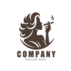 business woman smoking logo