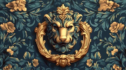 Ornate Lion Door Knocker  suitable for digital content