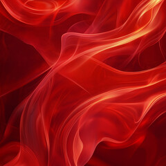 Obraz premium Abstract glossy surface in vibrant red tones – modern flowing structure with a stylish effect, perfect for backgrounds or design elements.