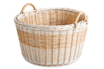 wicker basket isolated on white background PNG. GENERATIVE AI