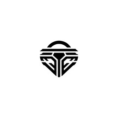 Obraz premium Abstract Geometric Badge Logo on White Background