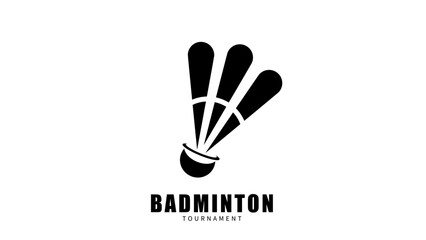 Obraz premium Badminton logo, Simple flat design style ,Illustrations for use in online sporting events , illustration Vector EPS 10