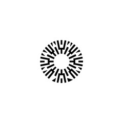 Geometric Circular Logo Design, Minimalist Abstract Symbol on White