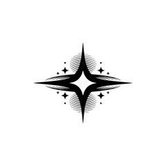 Fototapeta premium Black & White Geometric Starburst Logo Design