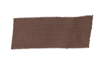 Isolated torn brown bactericidal plaster stripe on white background, copy space