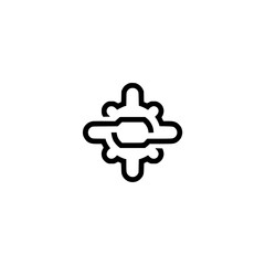 Abstract Gear Icon, Minimalist Black and White Design, Graphic Element