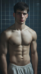 Obraz premium handsome good looking young man, fitness model or influencer 
