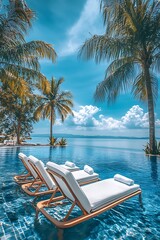 Obraz premium Tropical poolside luxury resort