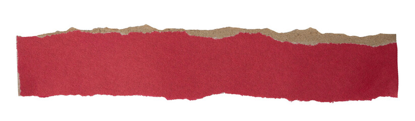 Isolated torn burgundy stripe of green paper on white background, copy space