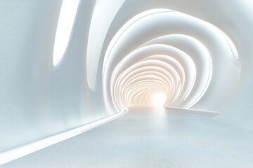 Obraz premium Minimalist Abstract Architecture Design Smooth White Curves Contemporary Style