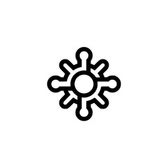 Minimalist Geometric Snowflake Icon on White Background