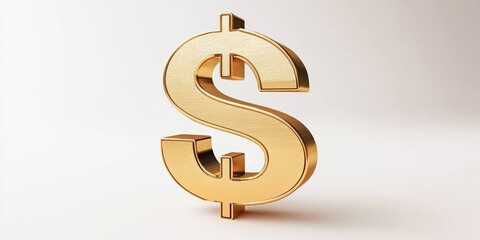 Obraz premium 3D Illustration of Golden Dollar and Euro Currency Symbols on White Background with Reflections and Shadows