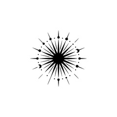 Fototapeta premium Celestial Mandala: Minimalist Sunburst Design on White