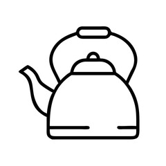 Obraz premium Simple Kettle Illustration in Minimalist Style with Line Art 
